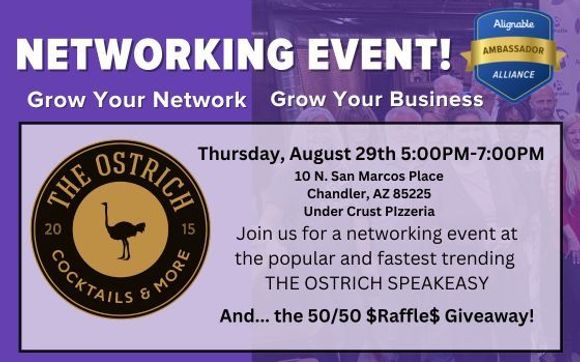 EVENT REGISTRATION CLOSED. Exclusive Business Mixer at The Ostrich Speakeasy +1 EVENT with 2024 Phoenix Local Business Person of the Year- Benefit Intelligence, Inc.