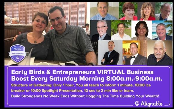 Every Saturday Virtual Biz Boost with 9/5/24 6-8pm Volante 