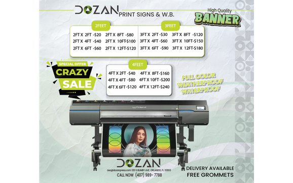 Openeing promotion  with Dozan print signs and web development