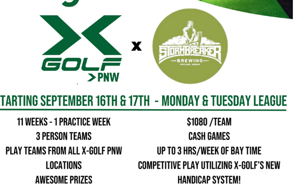 Fall 3 Person Leagues at XGOLF Beaverton, Tualatin and Vancouver with X-Golf Beaverton