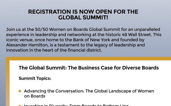 50/50 Women on Boards: The Global Summit  with 50/50 Women on Boards