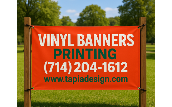 Custom Vinyl Banners Printing Anaheim CA 92802 92804 Affordable Banners Printing with Tapia Design - Printing & Logo Design Services-Banners-Displays-Signs printing in Anaheim, California