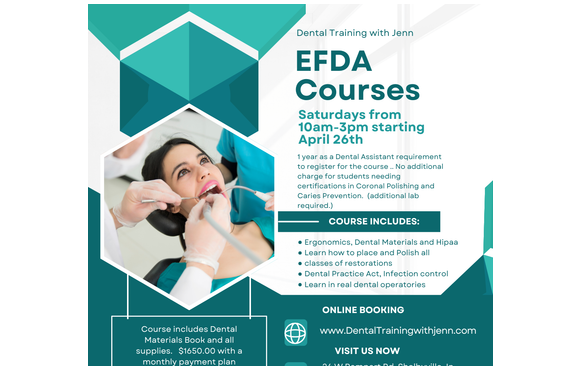 Upcoming EFDA Course by Dental Training with Jenn in Shelbyville, IN ...