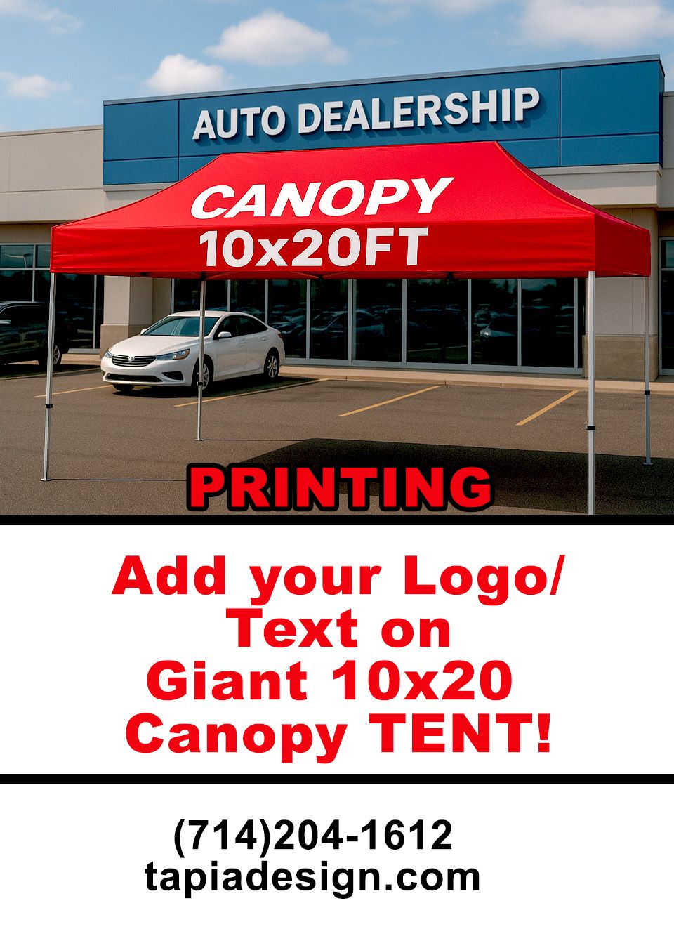 Gian Canopy Tents Printing in Anaheim CA with Tapia Design - Printing & Logo Design Services-Banners-Displays-Signs printing in Anaheim, California
