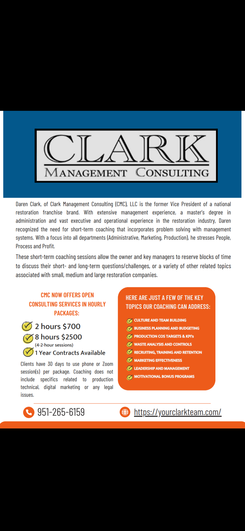 Business Management Consulting-Hourly Option  with Clark Management Consulting (CMC)
