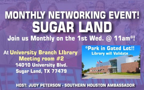 IN PERSON Networking Event Sugar Land - NOTE Parking!