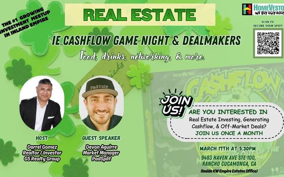 Cashflow Game Night & Deal Makers with G5 Realty Group / KW Empire Estates