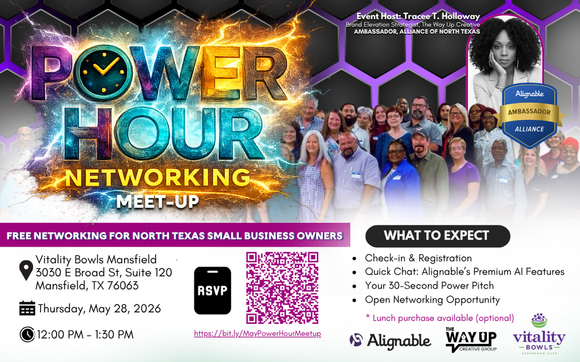 Power Hour Networking Meetup with The Way Up Creative Group LLC (Alignable Ambassador & 3x Local Business Person of the Year)