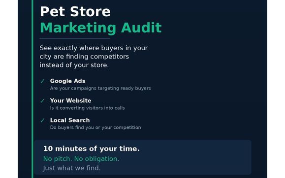 Free Pet Store Marketing Audit with Wyne Technologies LLC