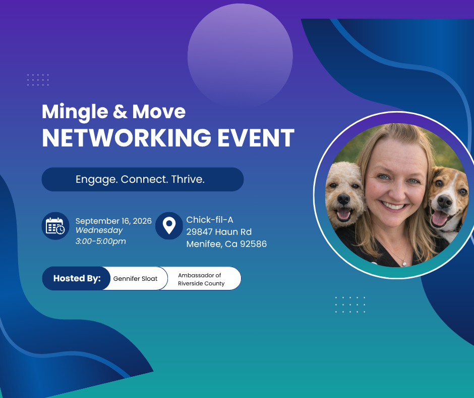 In-Person Networking Event Chick- fil-A with Gen B Happy Paws Pet Services [Ambassador Riverside County]