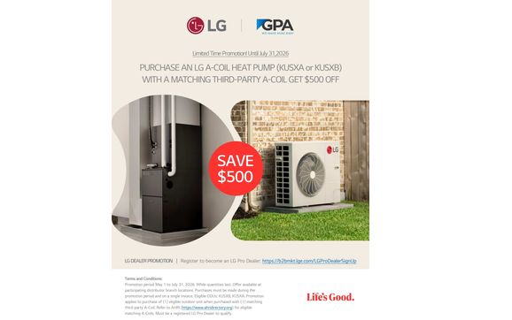 $500 off LG promo  with GPA Inc (Gorski, Plener & Associates Inc.)