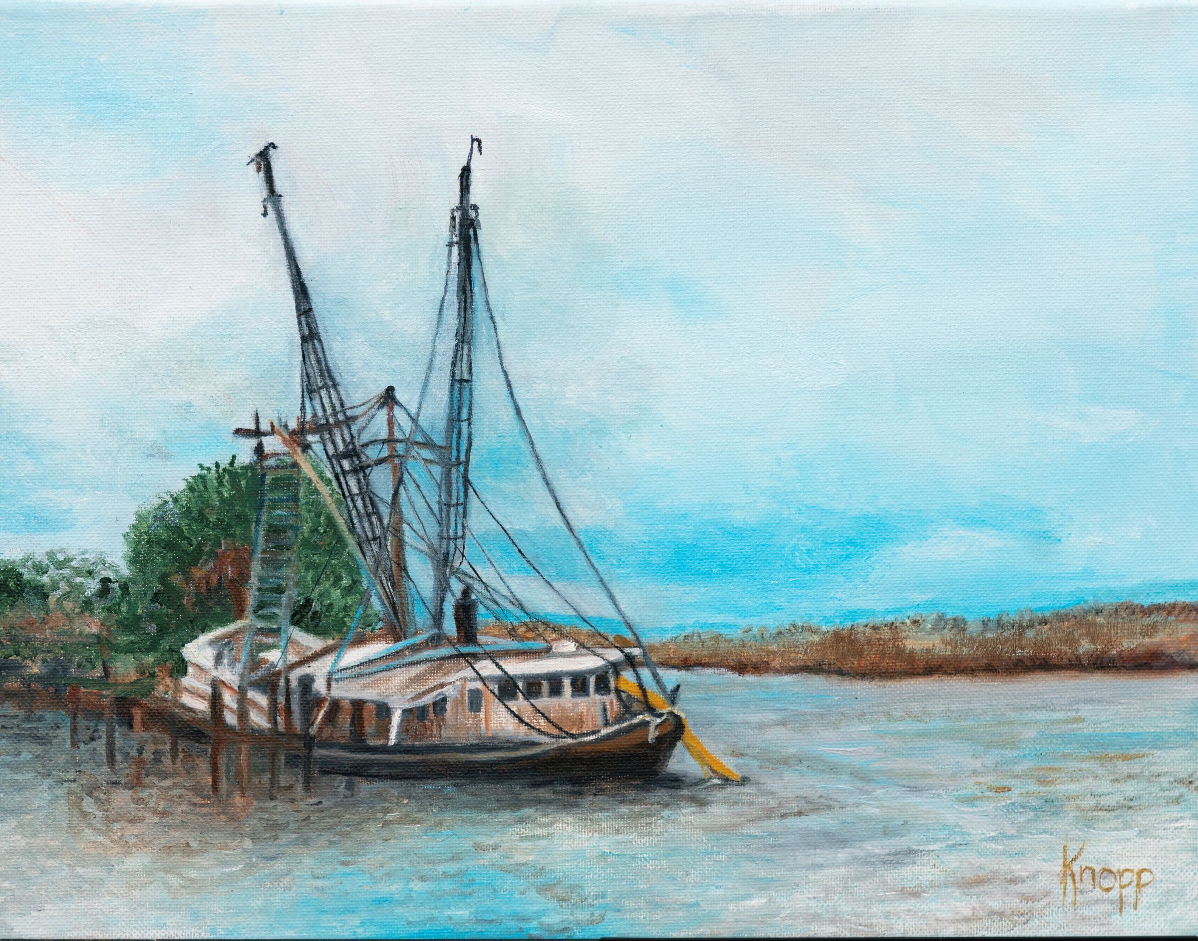 SHRIMP BOAT Oil Painting! with "All Painting Art With Style", also as KLK Lighting Design, LLC