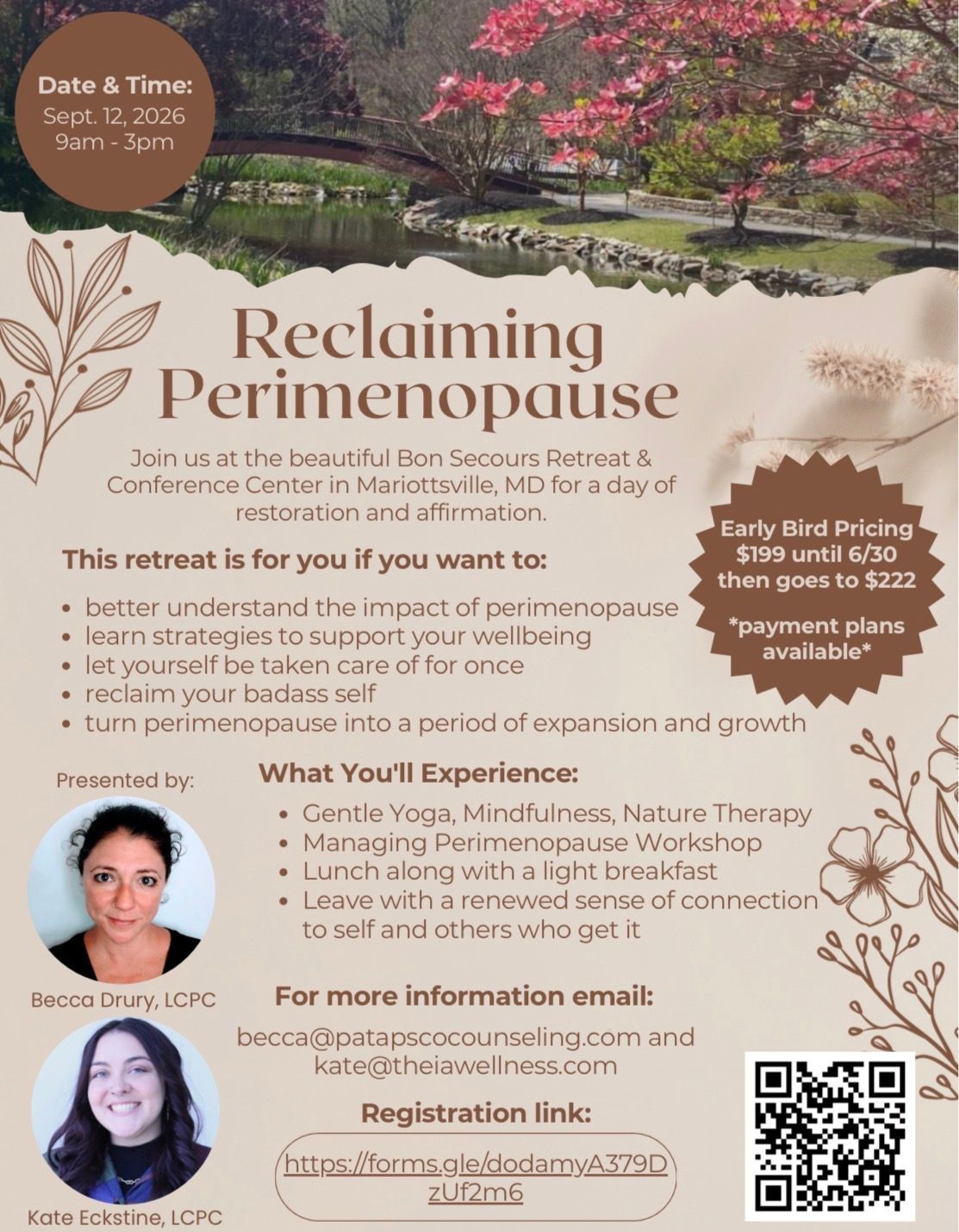 Reclaiming Menopause- a day retreat  with Patapsco Integrative Counseling