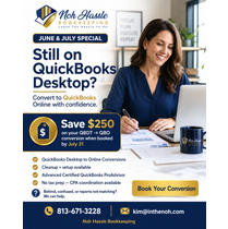 Save $250.00 QuickBooks Desktop Conversion to QBO with Noh Hassle Bookkeeping