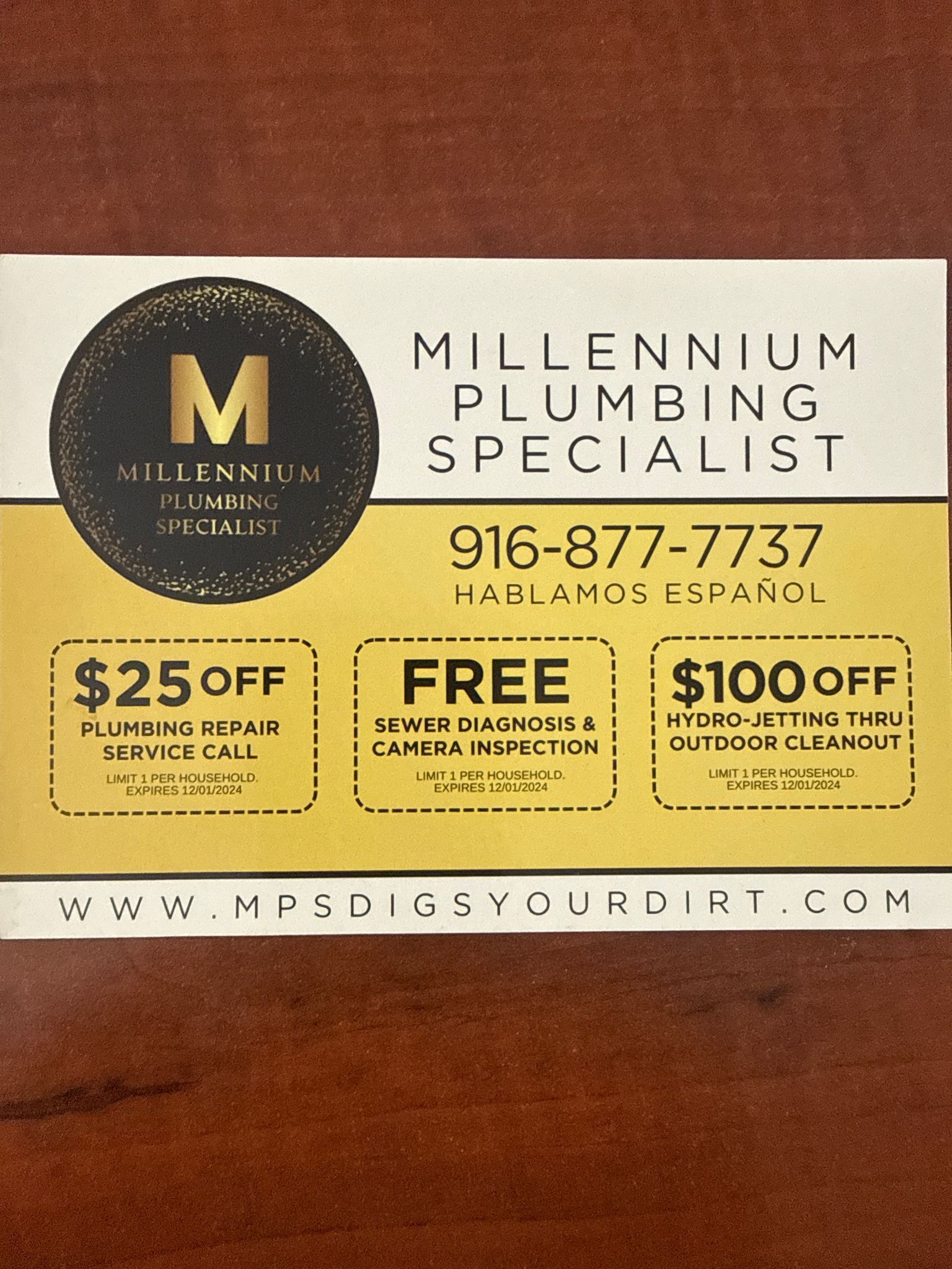 Different type of coupons with Millennium Plumbing Specialist