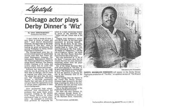 ESC's Darryl Maximilian Robinson Recalls 1989 Title Role of THE WIZ with The Excaliber Shakespeare Company Los Angeles Archival Project