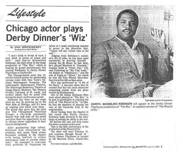 ESC's Darryl Maximilian Robinson Recalls 1989 Title Role of THE WIZ with The Excaliber Shakespeare Company Los Angeles Archival Project