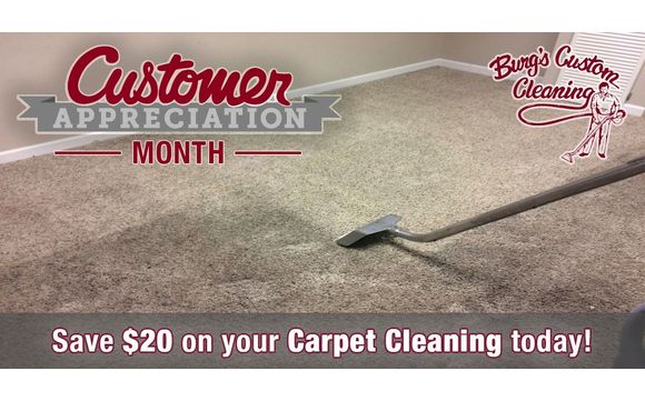 $20 OFF Carpet Cleaning with Burg's Custom Cleaning