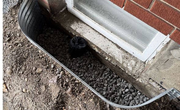 Window well drainage with Mini x waterproofing