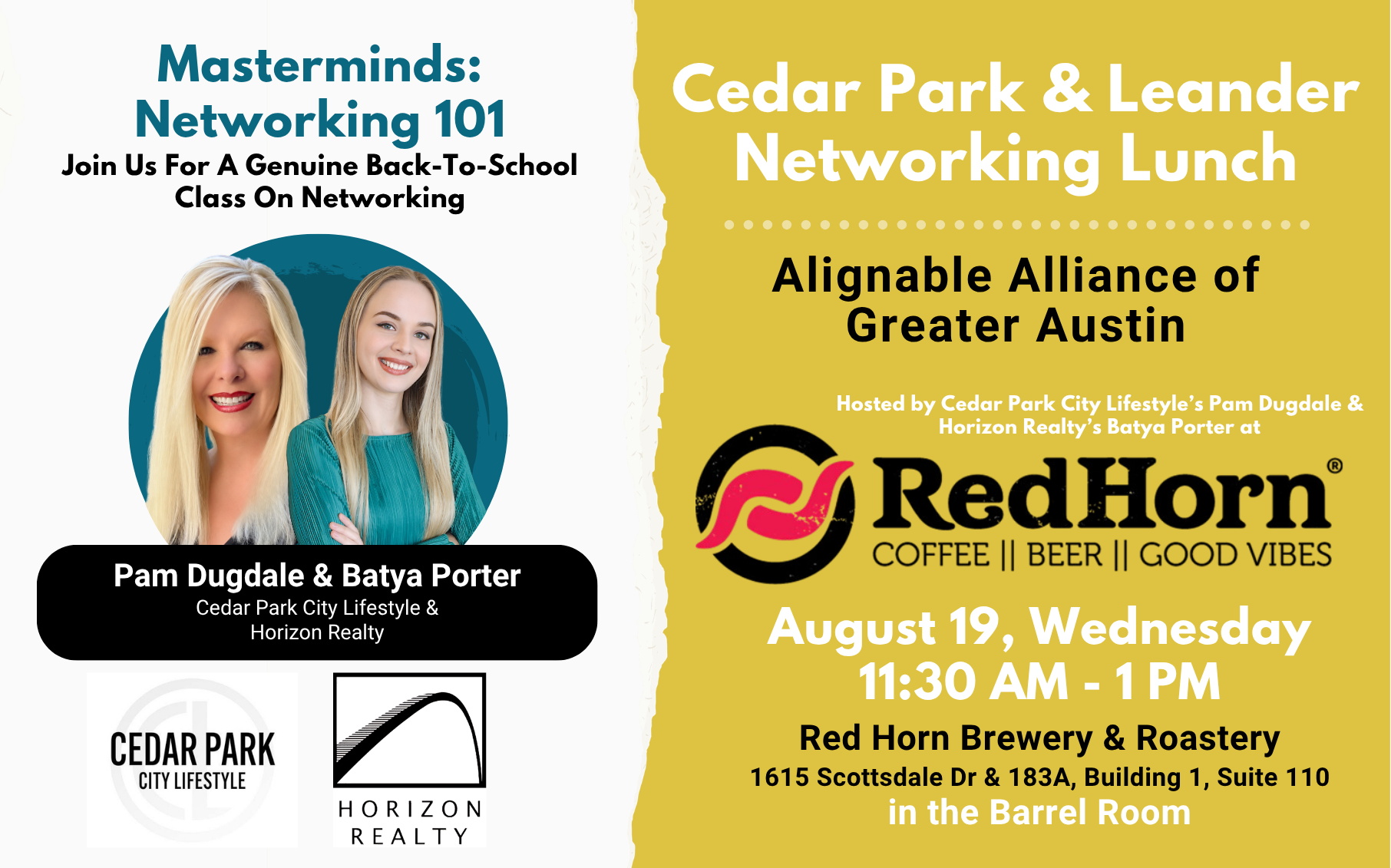 MASTERMINDS:   NETWORKING 101 with Cedar Park + Leander City Lifestyle