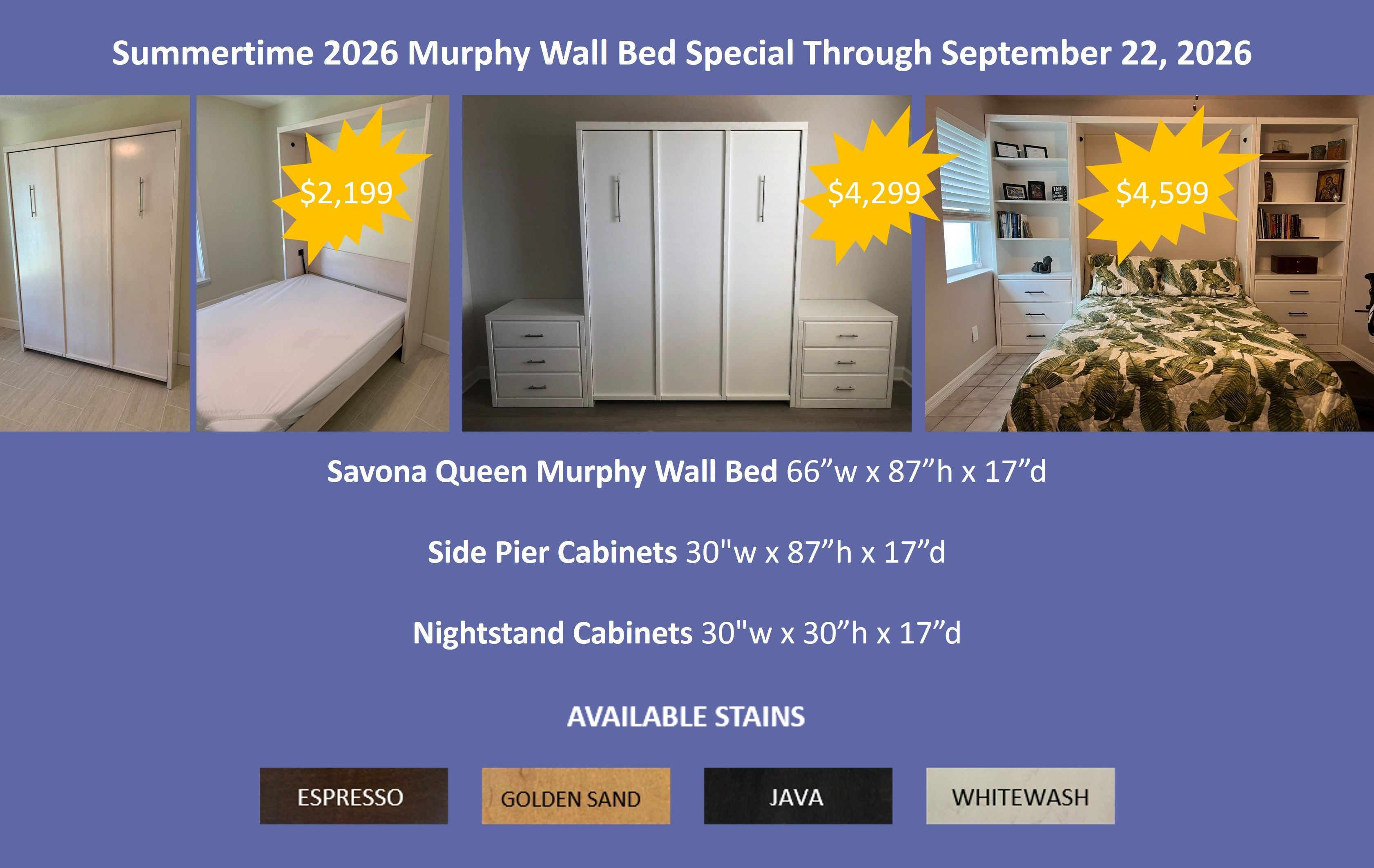 Summer 2026 Murphy Bed Special Promotion with Accent Woodworking Inc.