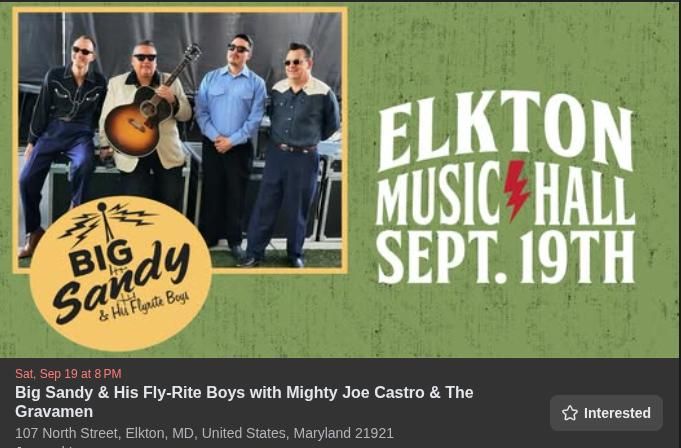 BIG SANDY + His Flyrite Boys w/Mighty Joe Castro & the Gravamen with Mighty Joe Castro and the Gravamen
