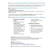 upcoming Healing Touch Energy based therapy classes in Duluth  with Energy for Life Connection