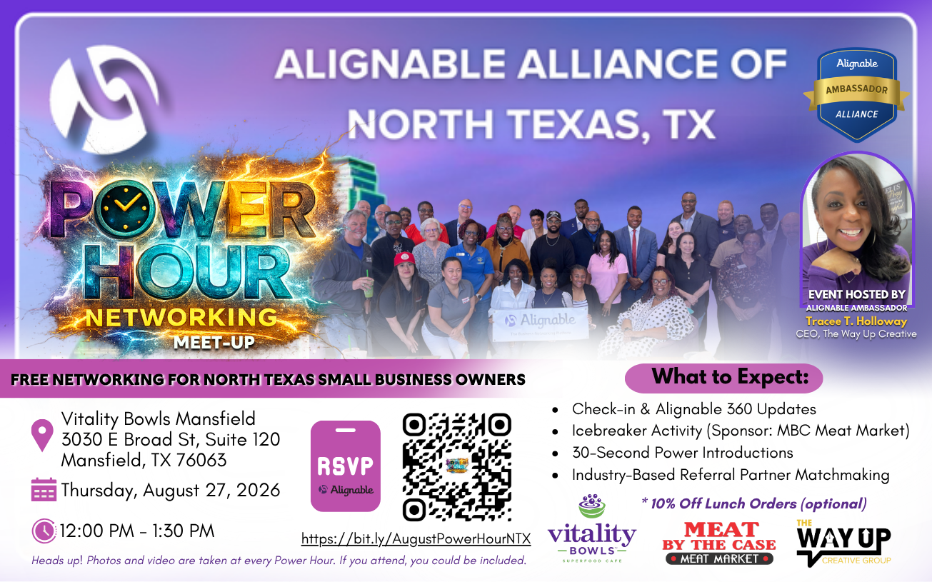 POWER HOUR: Celebrate Your Summer Wins with The Way Up Creative Group LLC (Alignable Ambassador & 3x Local Business Person of the Year)