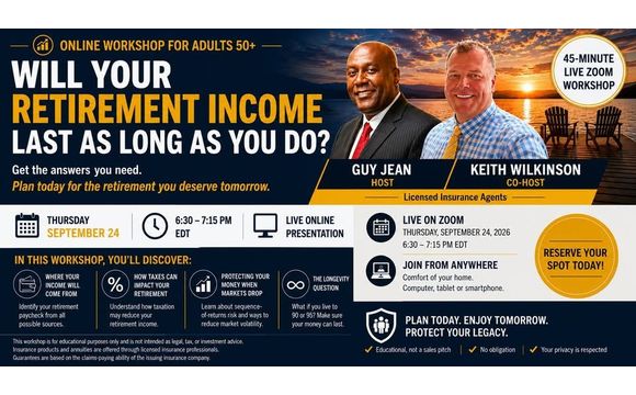 Educational Workshop for adults 50+ with GJ Retirement Solutions, LLC