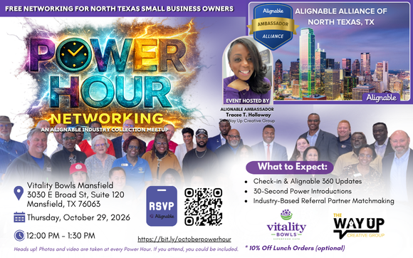 Power Hour: The Industry Collection Meetup with The Way Up Creative (Alignable Ambassador, DFW Favorite & 3x Local Business Person of the Year)