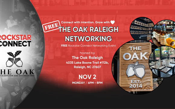 Free  The Oak Raleigh Networking Rockstar Connect Event (November - Raleigh, NC) with Rockstar Connect