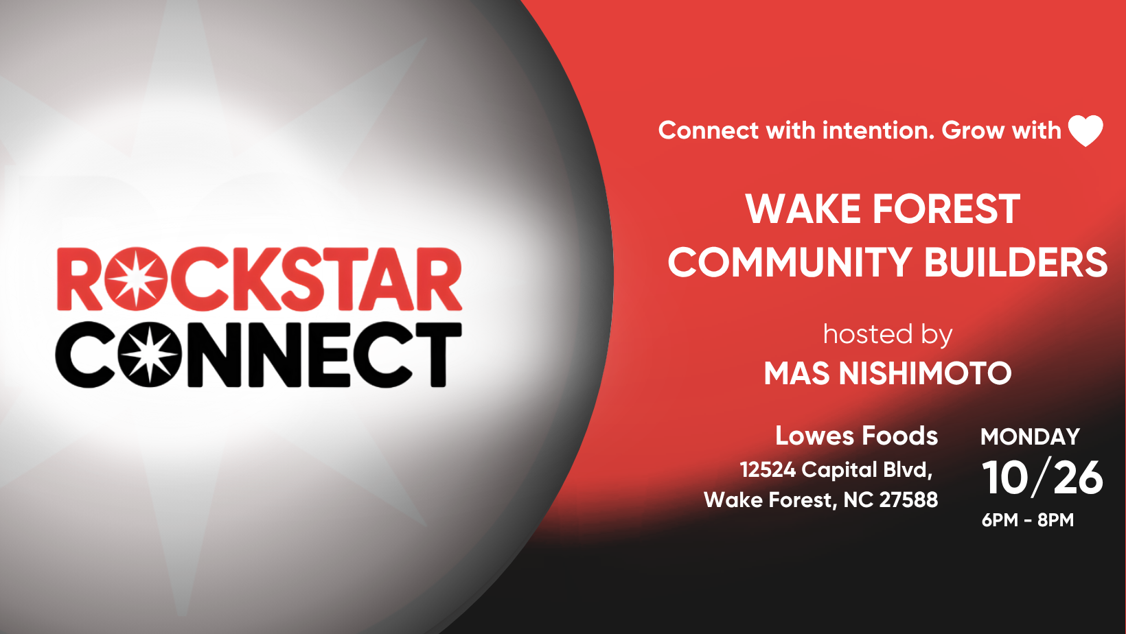 Free Wake Forest Community Builders Event (October - Wake Forest, NC) with Rockstar Connect