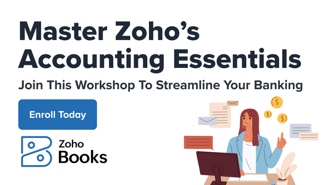 zoho's workshop promo on banking and accounting