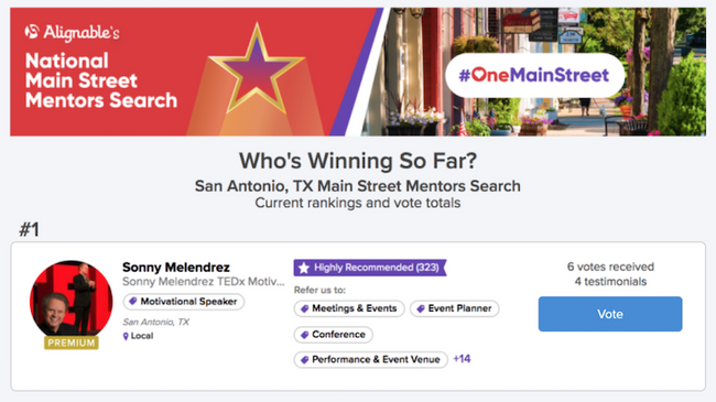 who's winning the main street mentors search in san antonio