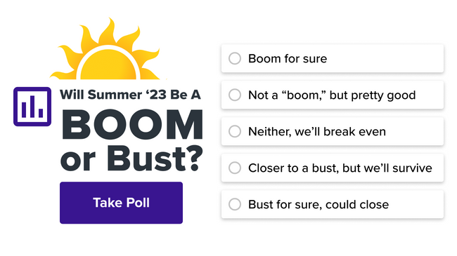 first question of Alignable's June 2023 small business poll