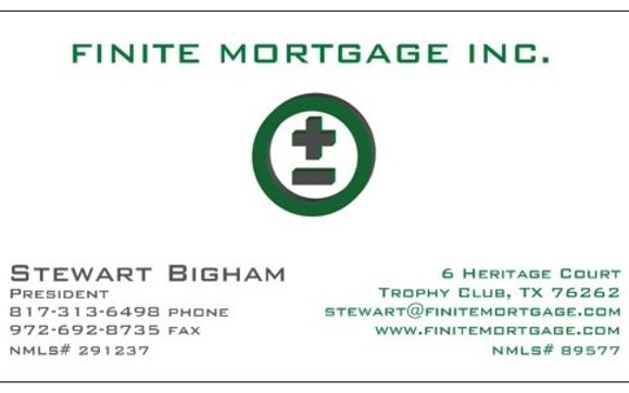 Mortgage Loans - Call Stew 817-313-6498 by Finite Mortgage Inc.