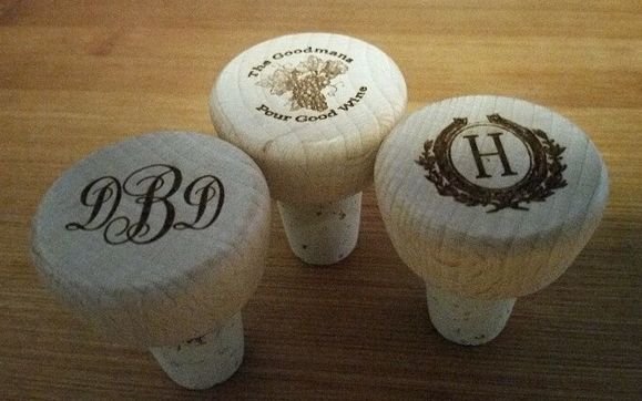 Wood Topped Wine Stoppers by InkspoMake an Impression Gifts
