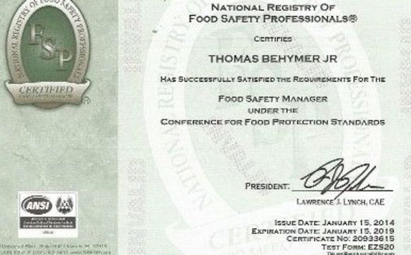 Food Manager Certification we come to you by Certification