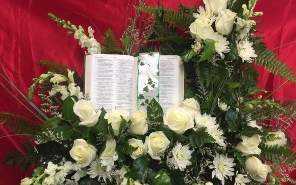 bible funeral flower