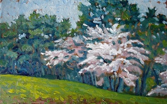 "Cherry Blossoms in the Rain" by John Presseault, Toronto based Canadian artist 
