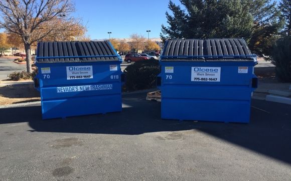 Commercial trash service and recycling by Olcese Waste Services in