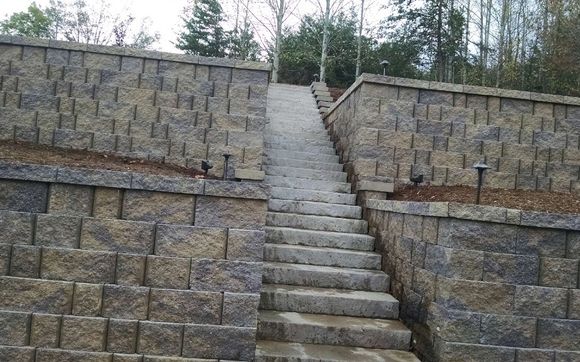 Retaining walls and steps by VanWyck LanDesign LLC