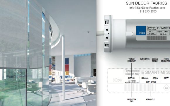SDF -Motorize Roller Sades by Sun Decor Fabrics