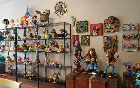 Wall art and one-of-a-kind sculpture by Green Chicks Studio