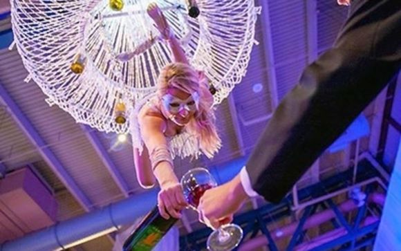 Champagne Pouring Aerialists by Aerial Artistry