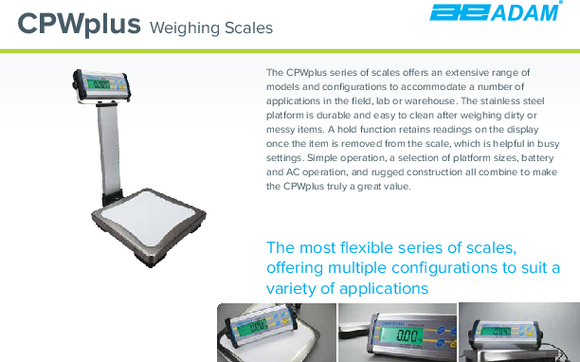 Weighing Products Scales and Balances by Adam Equipment in Oxford, CT ...