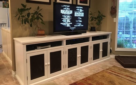 Tv console outlet dog crate