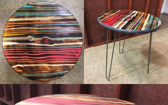 Custom Artsy furniture by Rena Cotti Creative Events at Rockin' R Retreat Center