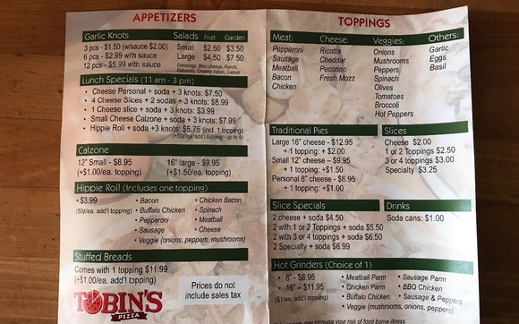 Tobin’s Pizza - Waterbury, CT - Alignable