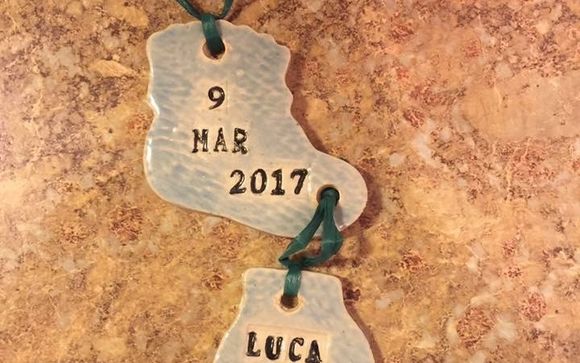 A keepsake celebrating the birth of a child by Pottery by Jezz